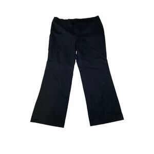 Covington Wide-Leg Pants Women 16 Black Cotton Stretch High-Rise Pockets Zip Fly